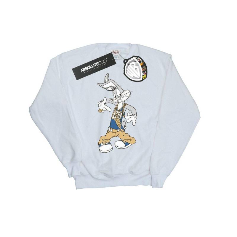 Rapper Sweatshirt Damen Weiss S von LOONEY TUNES