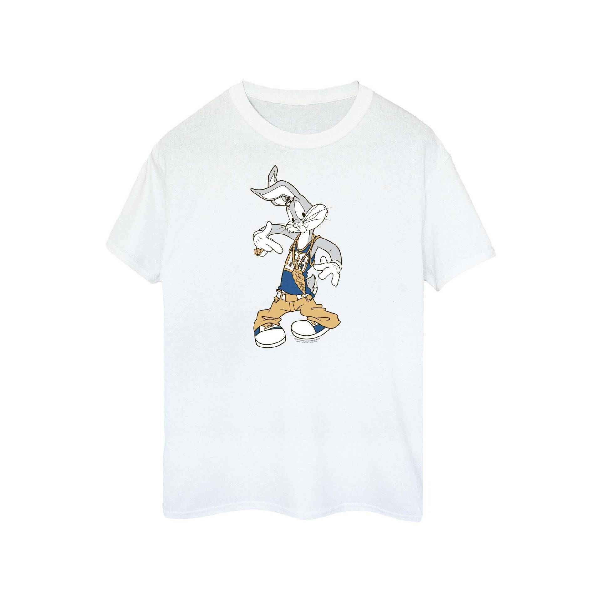 Rapper Tshirt Herren Weiss S von LOONEY TUNES