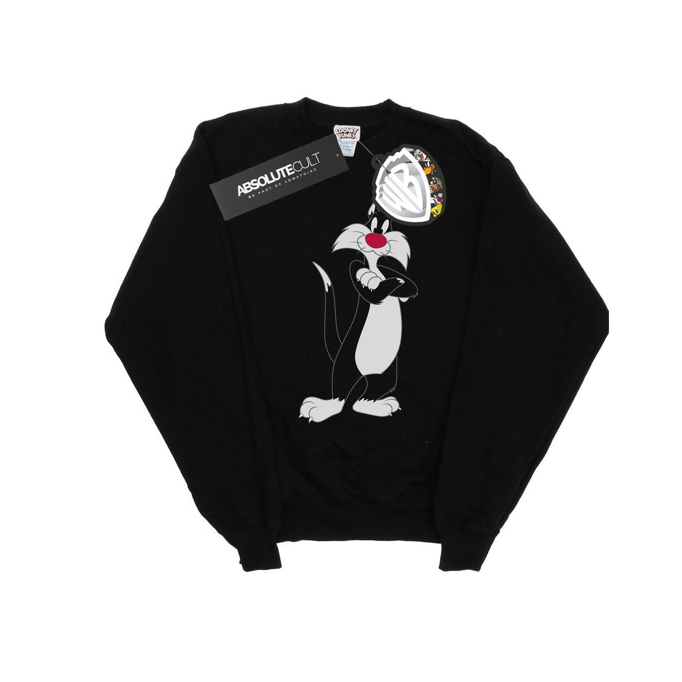 Sylvester Crossed Arms Sweatshirt Jungen Schwarz 116 von LOONEY TUNES