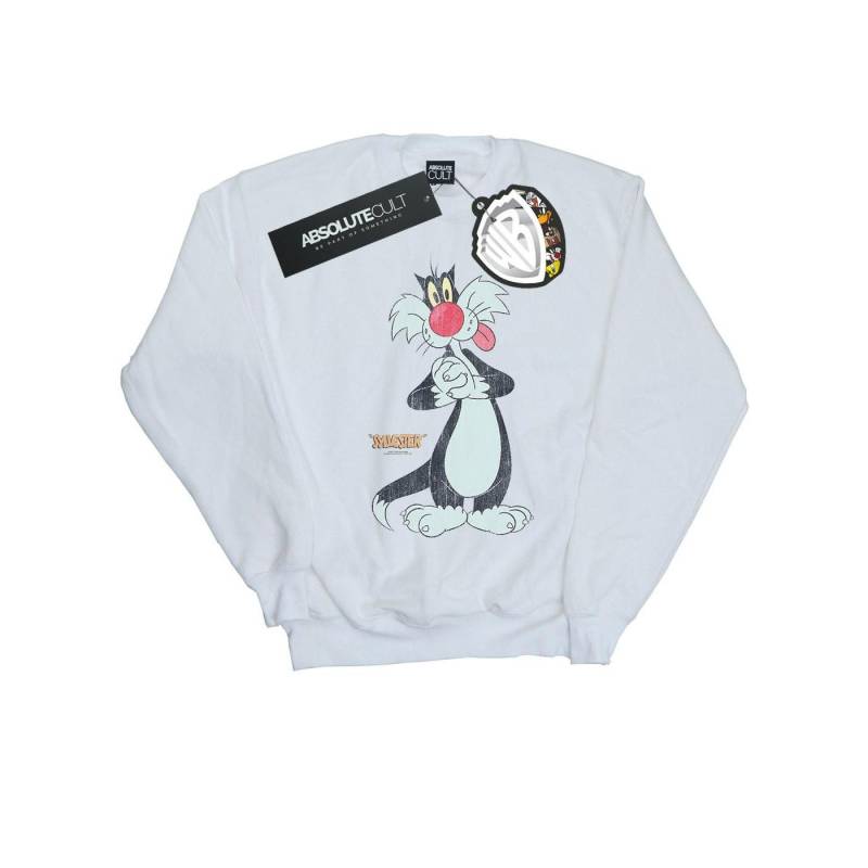 Sylvester Distressed Sweatshirt Jungen Weiss 116 von LOONEY TUNES