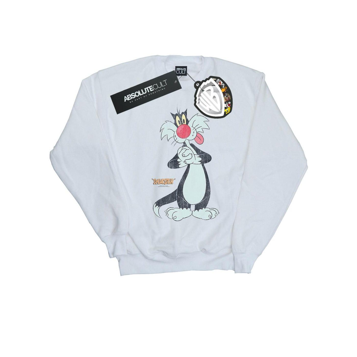 Sylvester Distressed Sweatshirt Mädchen Weiss 140/146 von LOONEY TUNES