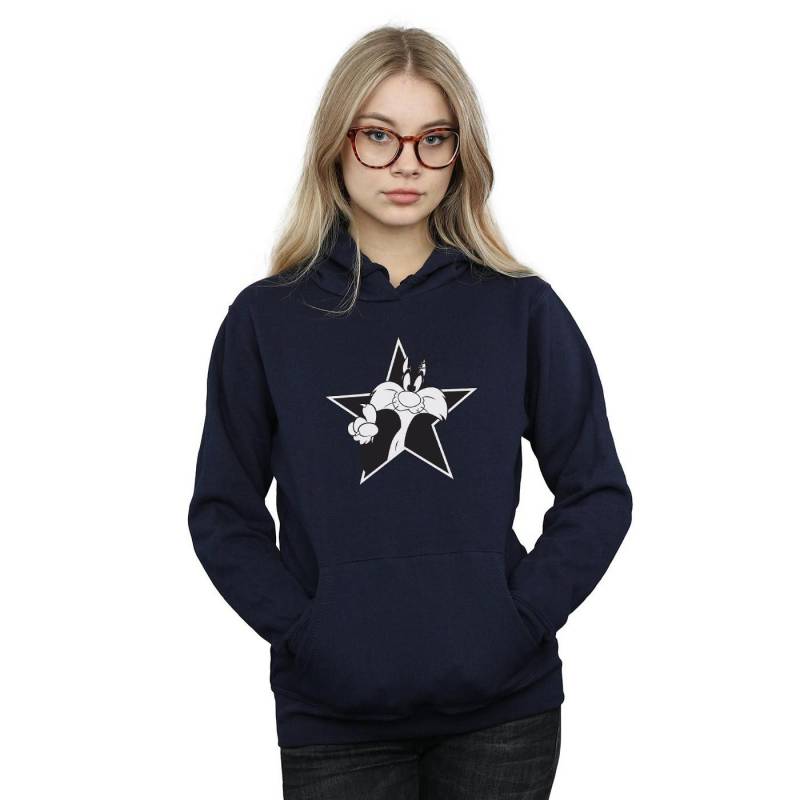 Sylvester Mono Star Kapuzenpullover Damen Marine XXL von LOONEY TUNES