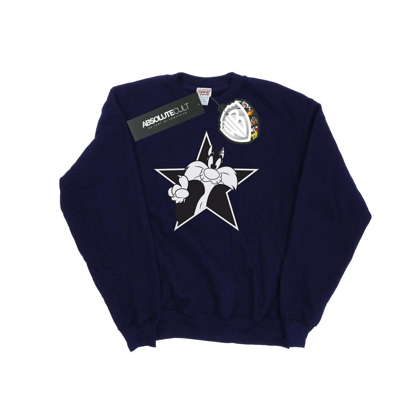 Sylvester Mono Star Sweatshirt Damen Marine XXL von LOONEY TUNES