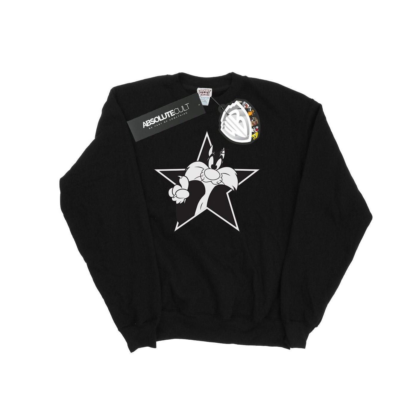 Sylvester Mono Star Sweatshirt Herren Schwarz XXL von LOONEY TUNES