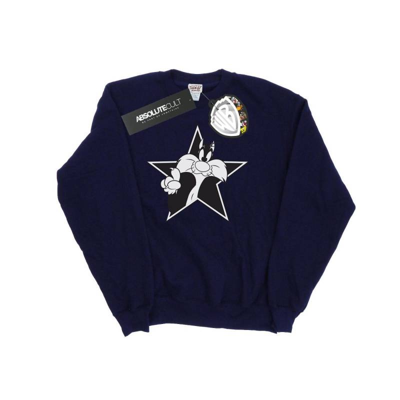 Sylvester Mono Star Sweatshirt Jungen Marine 140/146 von LOONEY TUNES