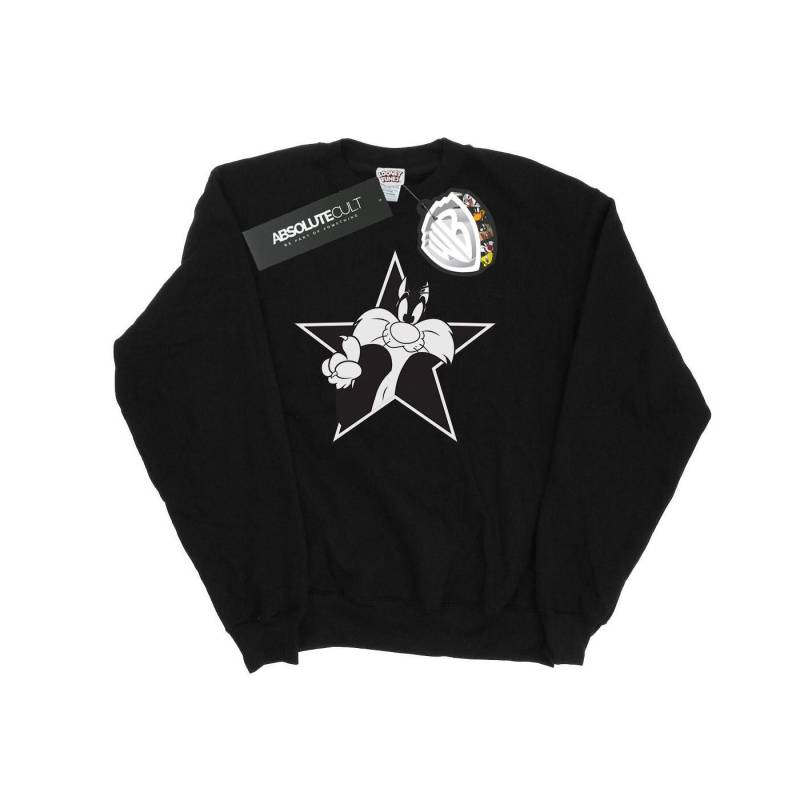 Sylvester Mono Star Sweatshirt Jungen Schwarz 140/146 von LOONEY TUNES