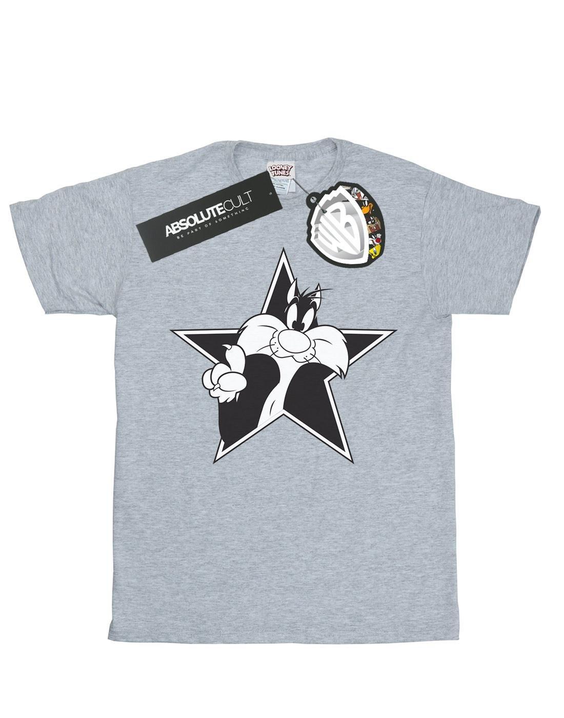 Sylvester Mono Star Tshirt Damen Grau 3XL von LOONEY TUNES