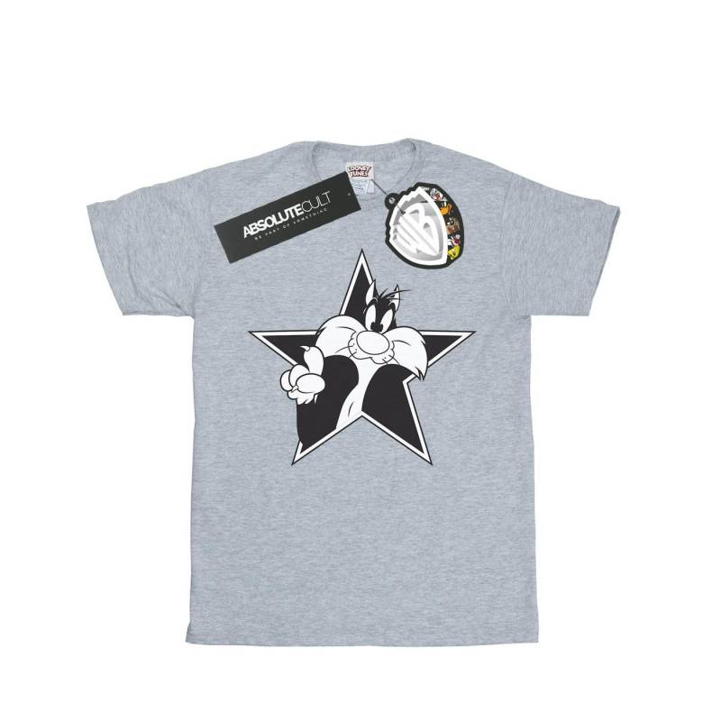 Sylvester Mono Star Tshirt Damen Grau 3XL von LOONEY TUNES