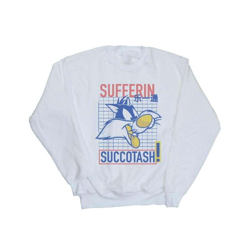 Sylvester Sufferin Succotash Sweatshirt Herren Weiss L von LOONEY TUNES