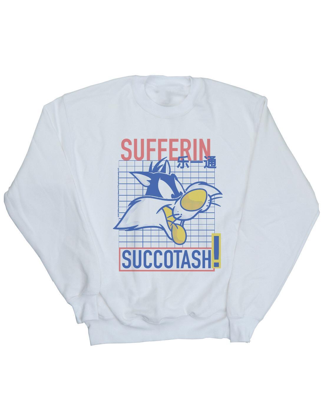 Sylvester Sufferin Succotash Sweatshirt Herren Weiss M von LOONEY TUNES