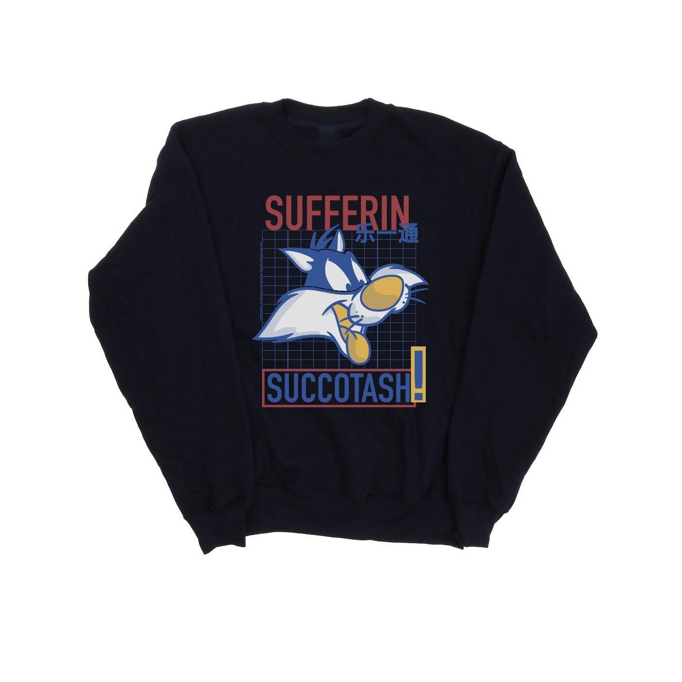 Sylvester Sufferin Succotash Sweatshirt Jungen Marine 128 von LOONEY TUNES