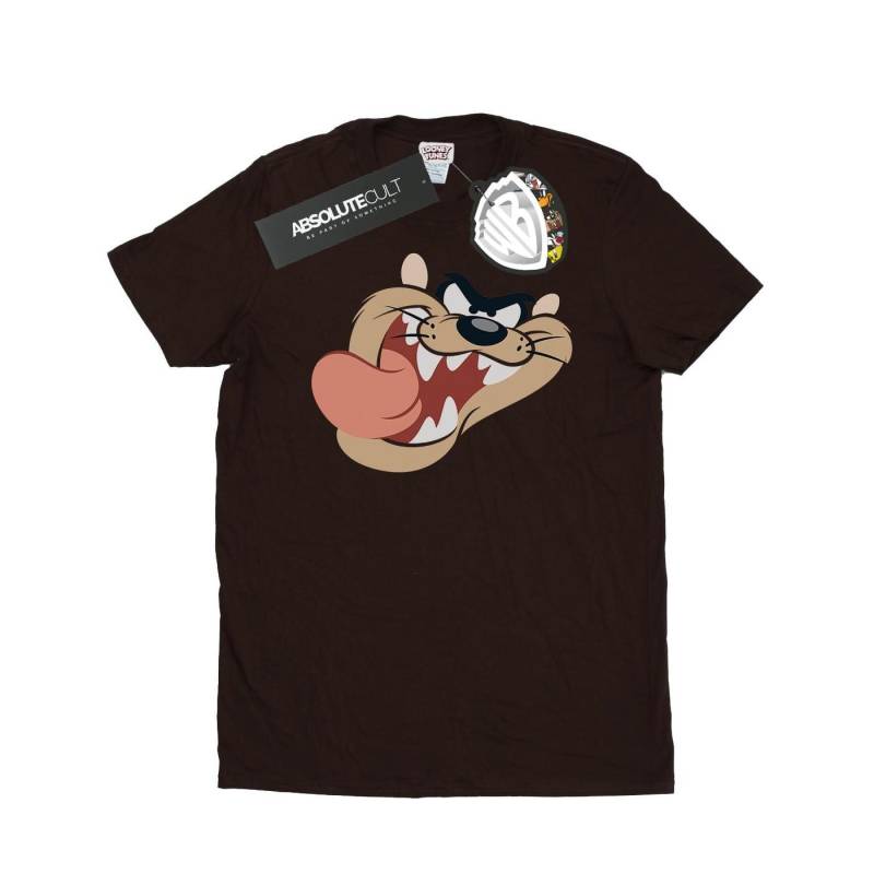 Tasmanian Devil Face Tshirt Herren Braun L von LOONEY TUNES