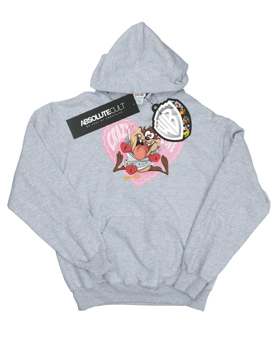 Taz Valentine's Day Crazy In Love Kapuzenpullover Damen Grau L von LOONEY TUNES