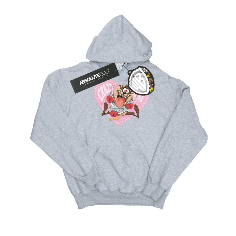 Taz Valentine's Day Crazy In Love Kapuzenpullover Damen Grau M von LOONEY TUNES