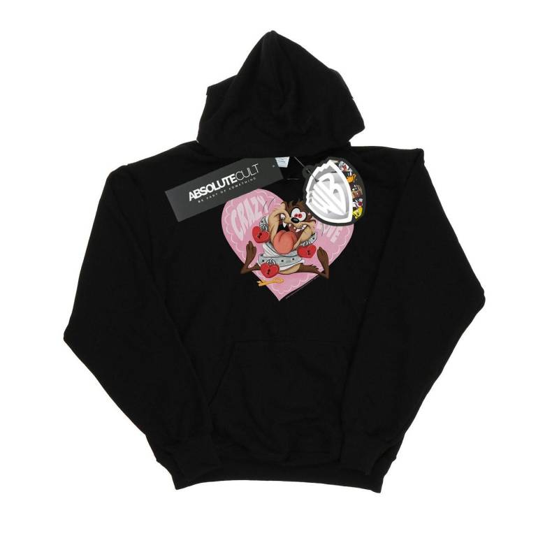 Taz Valentine's Day Crazy In Love Kapuzenpullover Damen Schwarz M von LOONEY TUNES