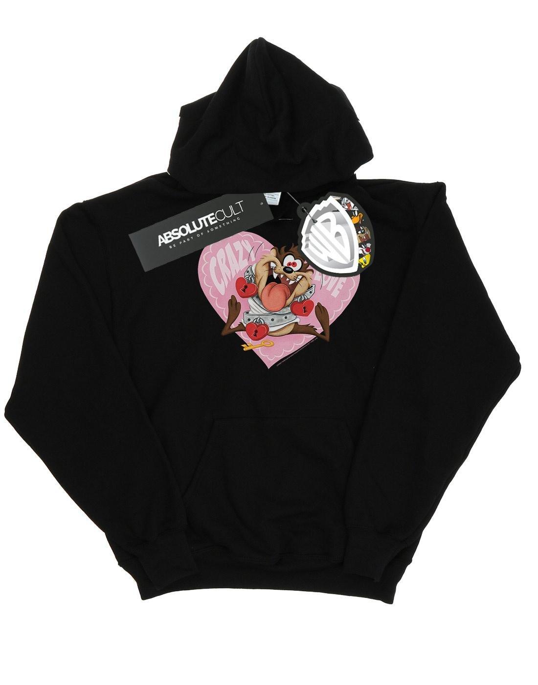 Taz Valentine's Day Crazy In Love Kapuzenpullover Jungen Schwarz 116 von LOONEY TUNES