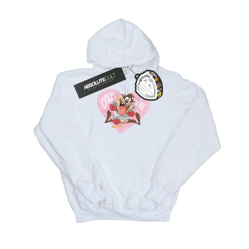 Taz Valentine's Day Crazy In Love Kapuzenpullover Unisex Weiss 128 von LOONEY TUNES