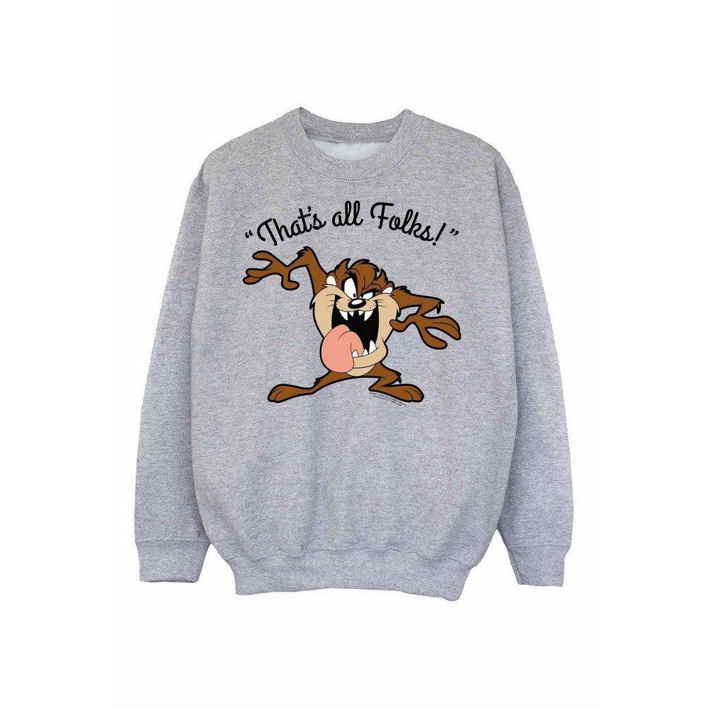 LOONEY TUNES - That´s All Folks Sweatshirt, 128, Grau von LOONEY TUNES