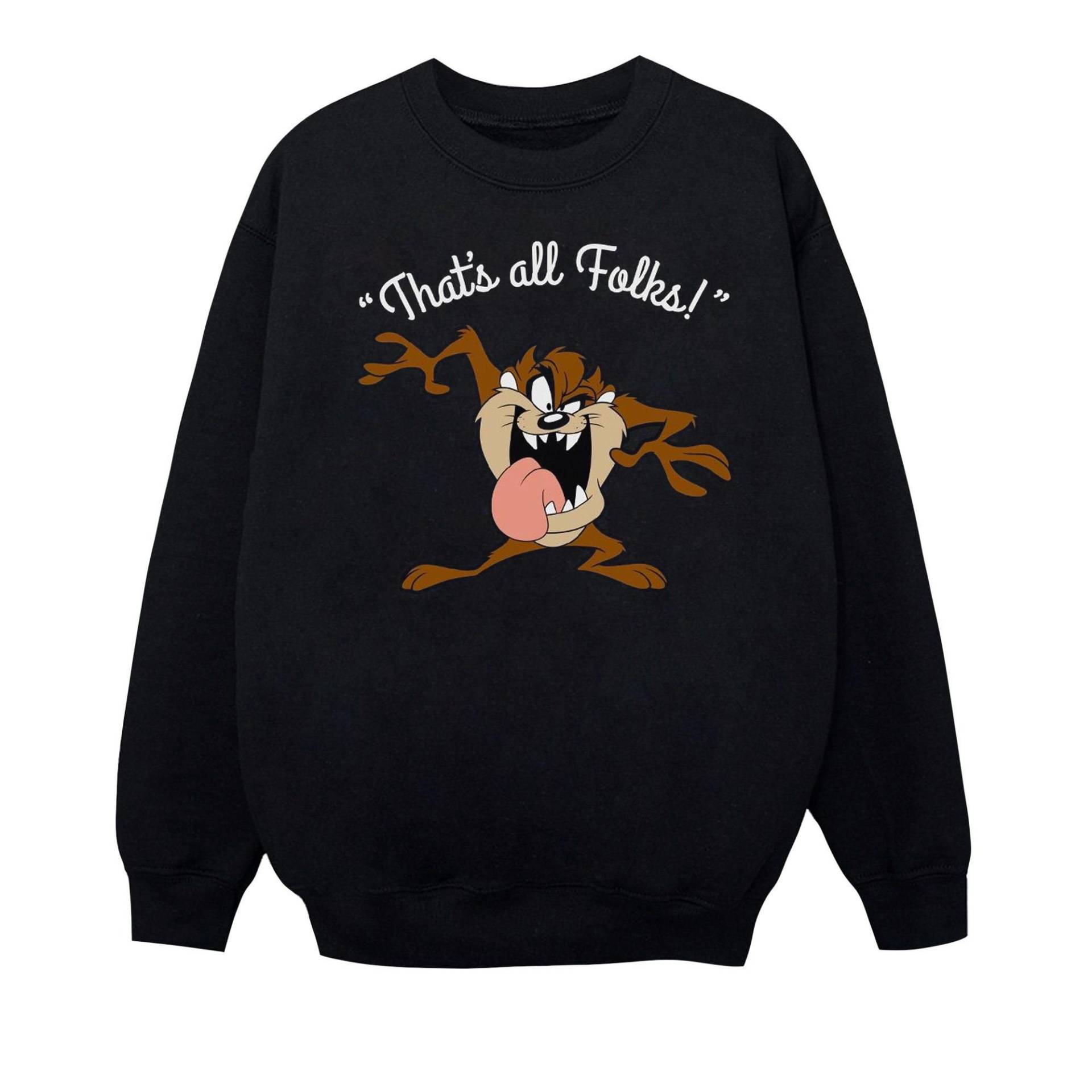 LOONEY TUNES - That´s All Folks Sweatshirt, 128, Schwarz von LOONEY TUNES