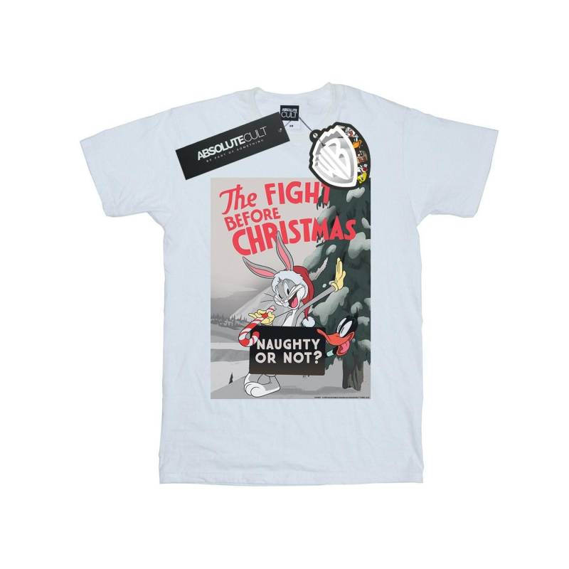 The Fight Before Christmas Tshirt Damen Weiss XL von LOONEY TUNES