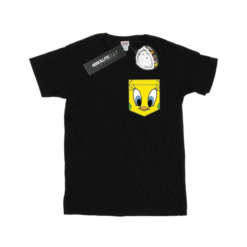 Tweety Pie Face Faux Pocket Tshirt Herren Schwarz 3XL von LOONEY TUNES