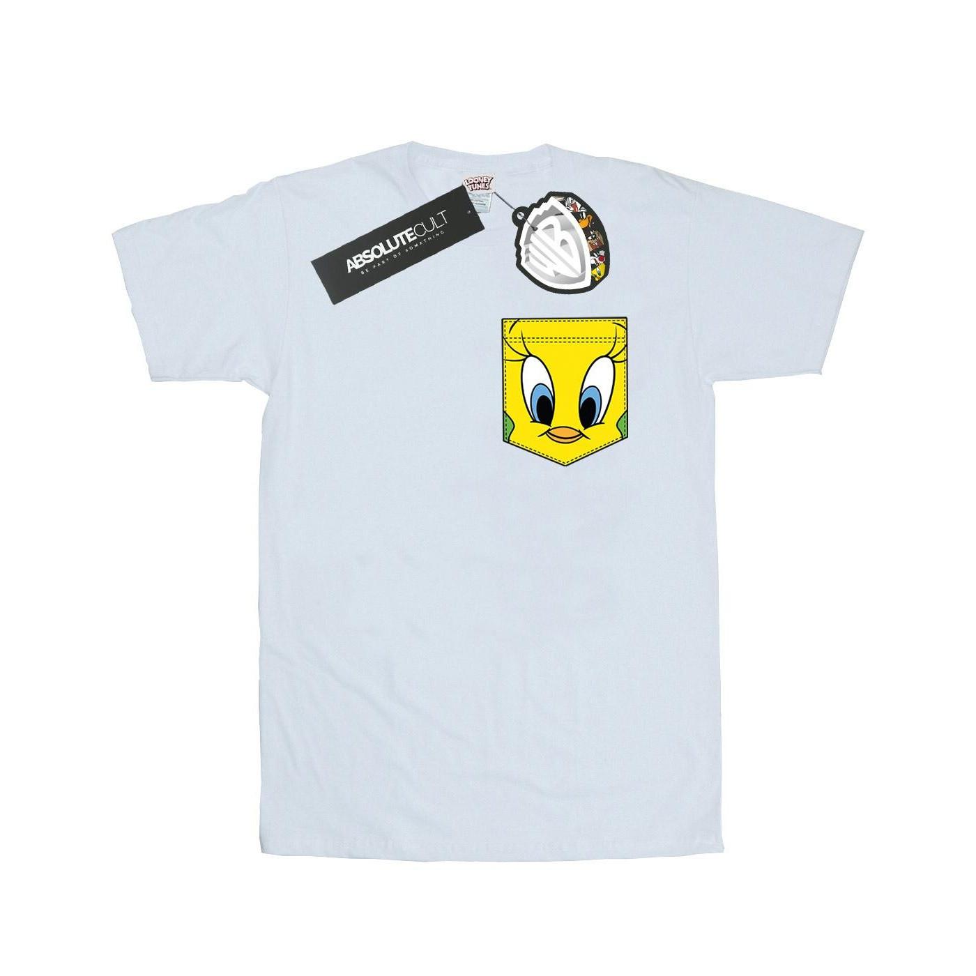 LOONEY TUNES - Tweety Pie Face Faux Pocket TShirt, für Herren, Weiss, Größe 3XL von LOONEY TUNES