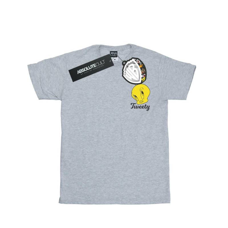 Tweety Pie Head Tshirt Herren Grau XL von LOONEY TUNES