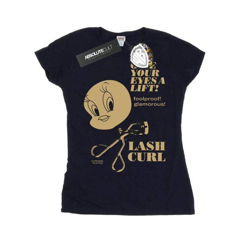 Tweety Pie Lash Curl Tshirt Damen Marine M von LOONEY TUNES