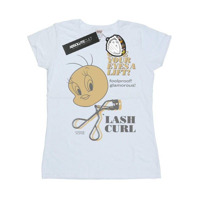 Tweety Pie Lash Curl Tshirt Damen Weiss L von LOONEY TUNES