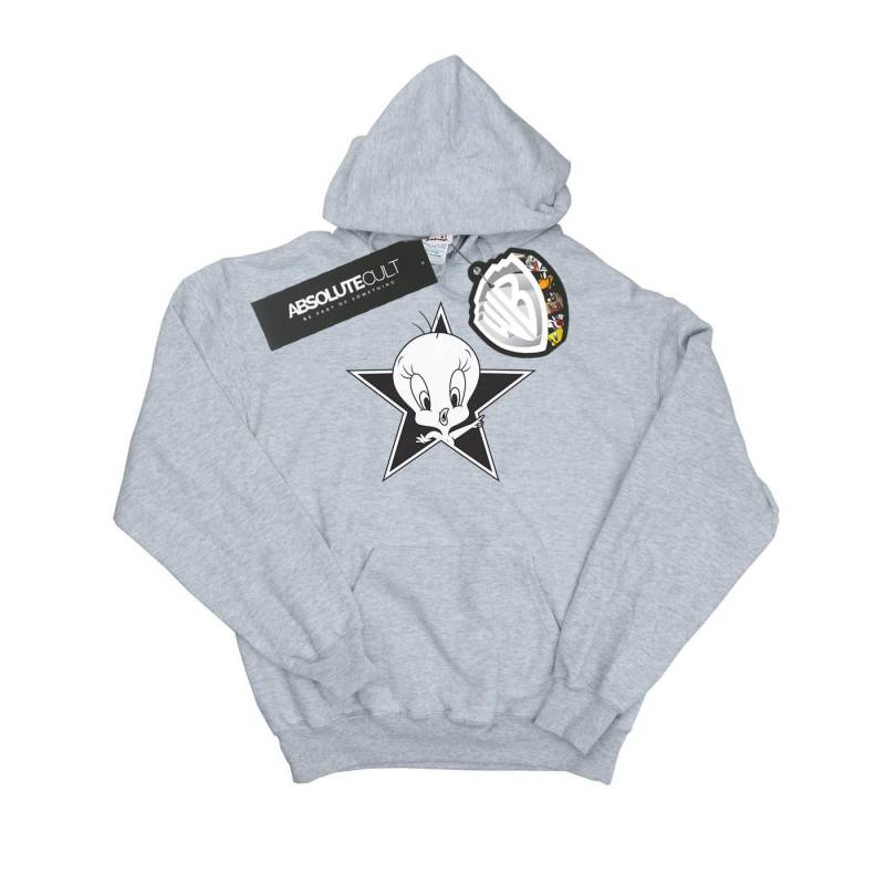 Tweety Pie Mono Star Kapuzenpullover Unisex Grau 116 von LOONEY TUNES