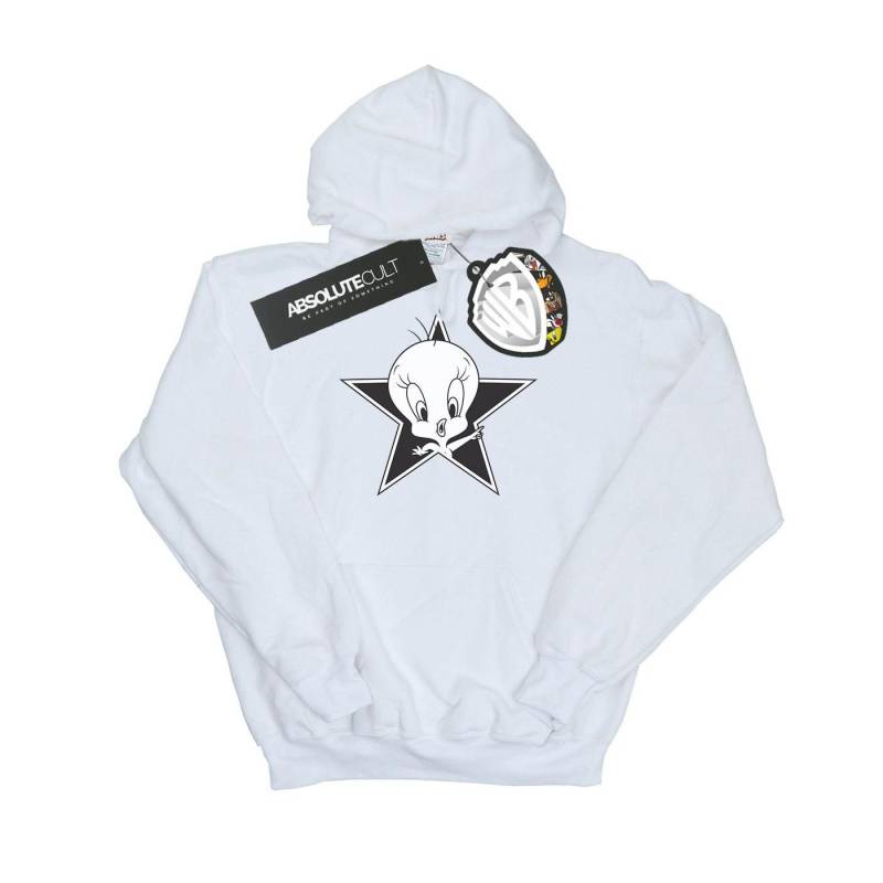 Tweety Pie Mono Star Kapuzenpullover Unisex Weiss 128 von LOONEY TUNES