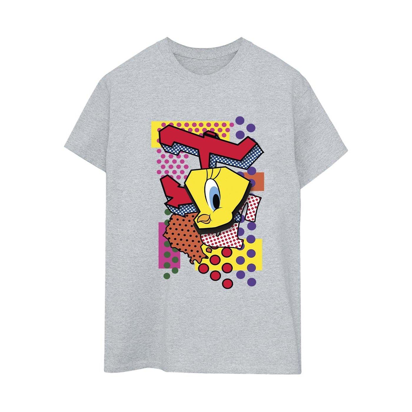 Tweety Pop Art Tshirt Damen Grau 3XL von LOONEY TUNES