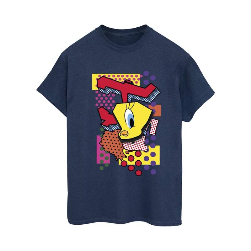 Tweety Pop Art Tshirt Damen Marine L von LOONEY TUNES