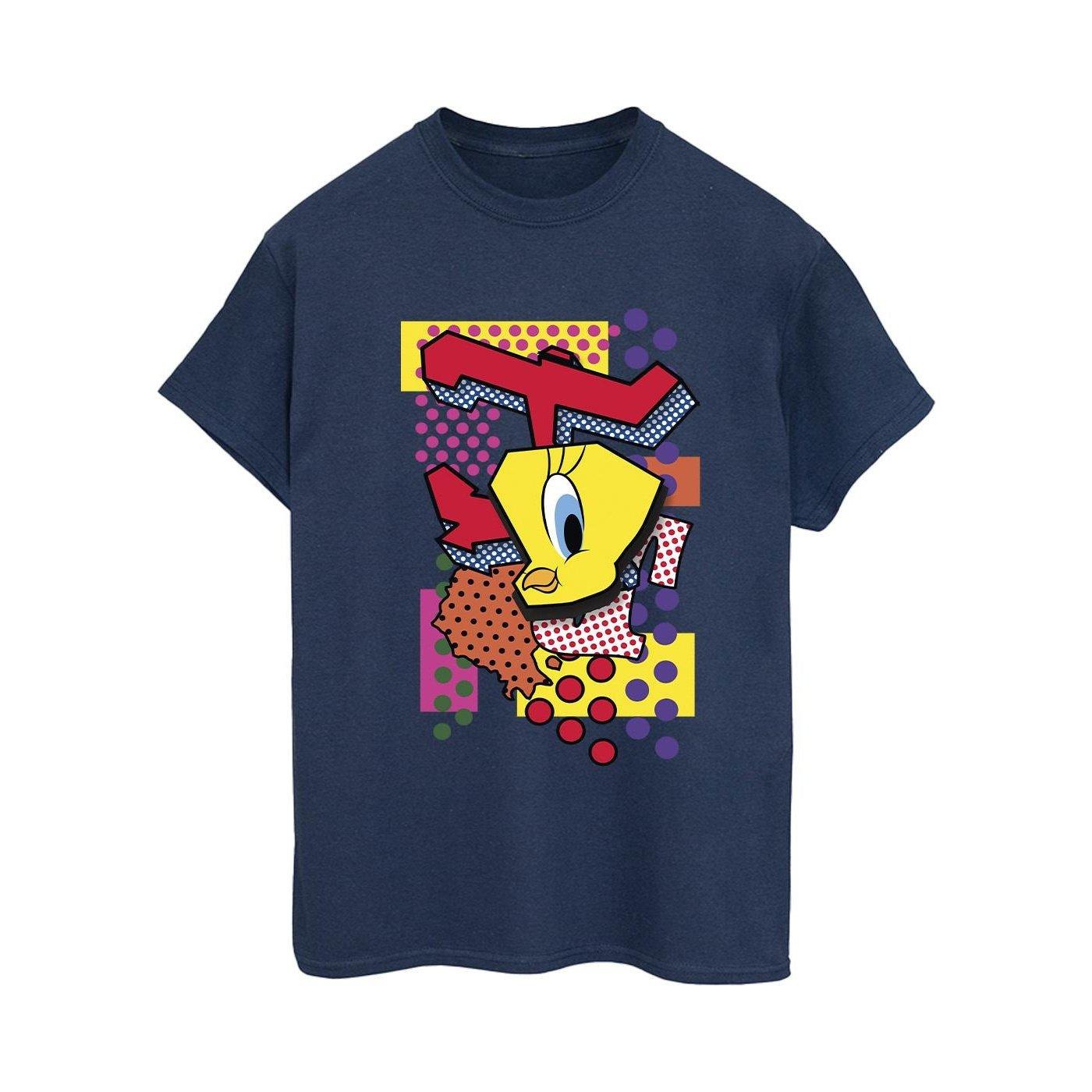 Tweety Pop Art Tshirt Damen Marine M von LOONEY TUNES