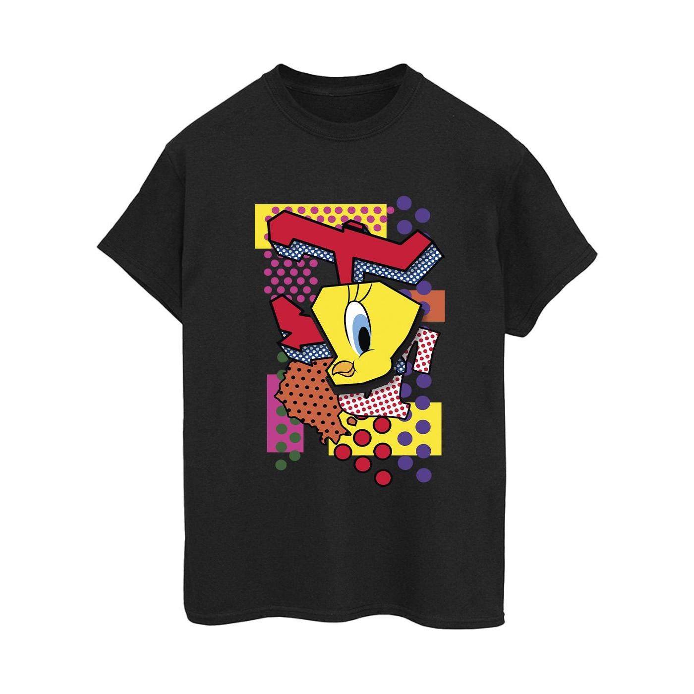 Tweety Pop Art Tshirt Damen Schwarz XXL von LOONEY TUNES