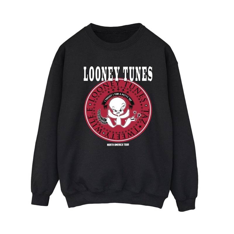 Tweety Rock Disk Sweatshirt Damen Schwarz S von LOONEY TUNES