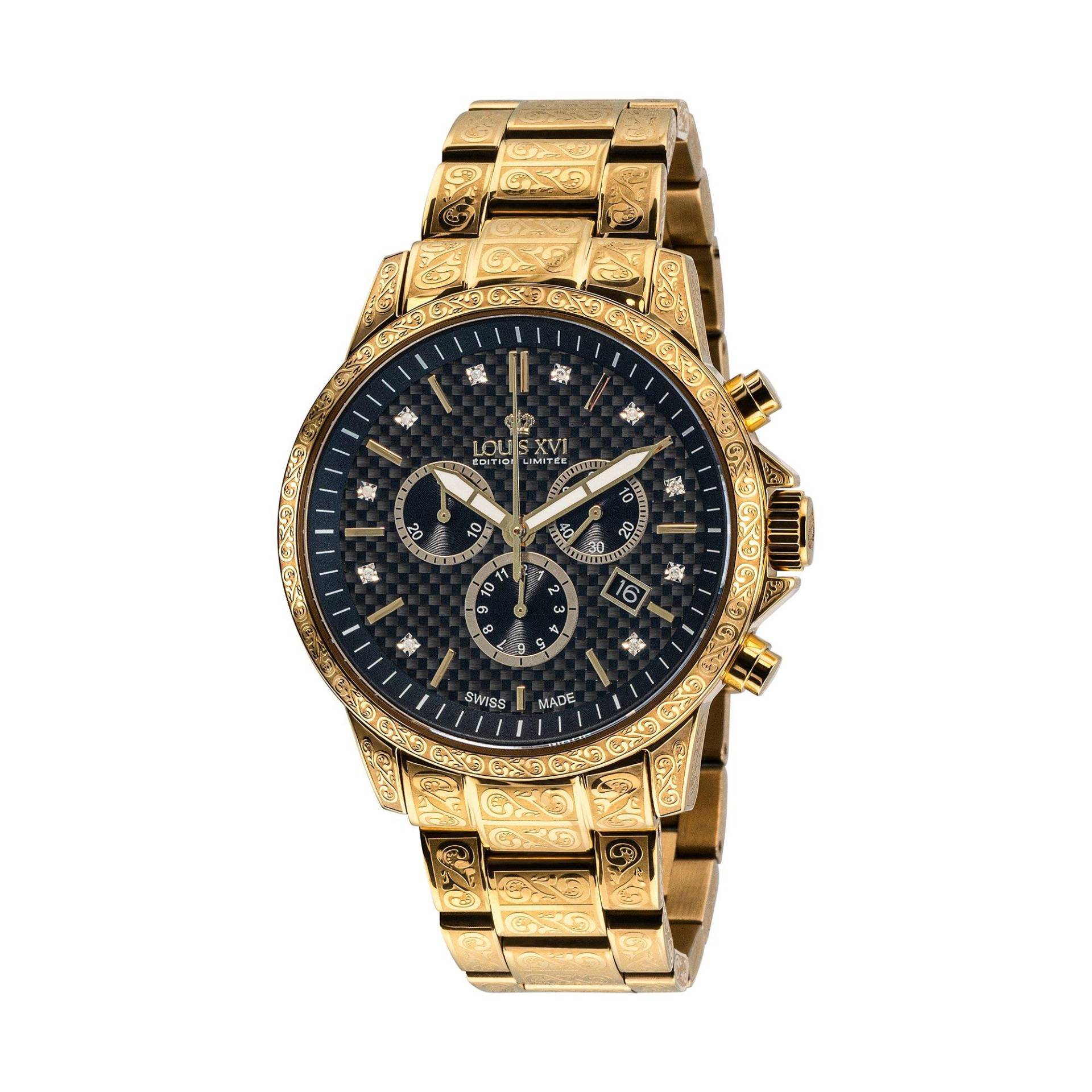 Chronograph Uhr Herren Gold 43mm von LOUIS XVI