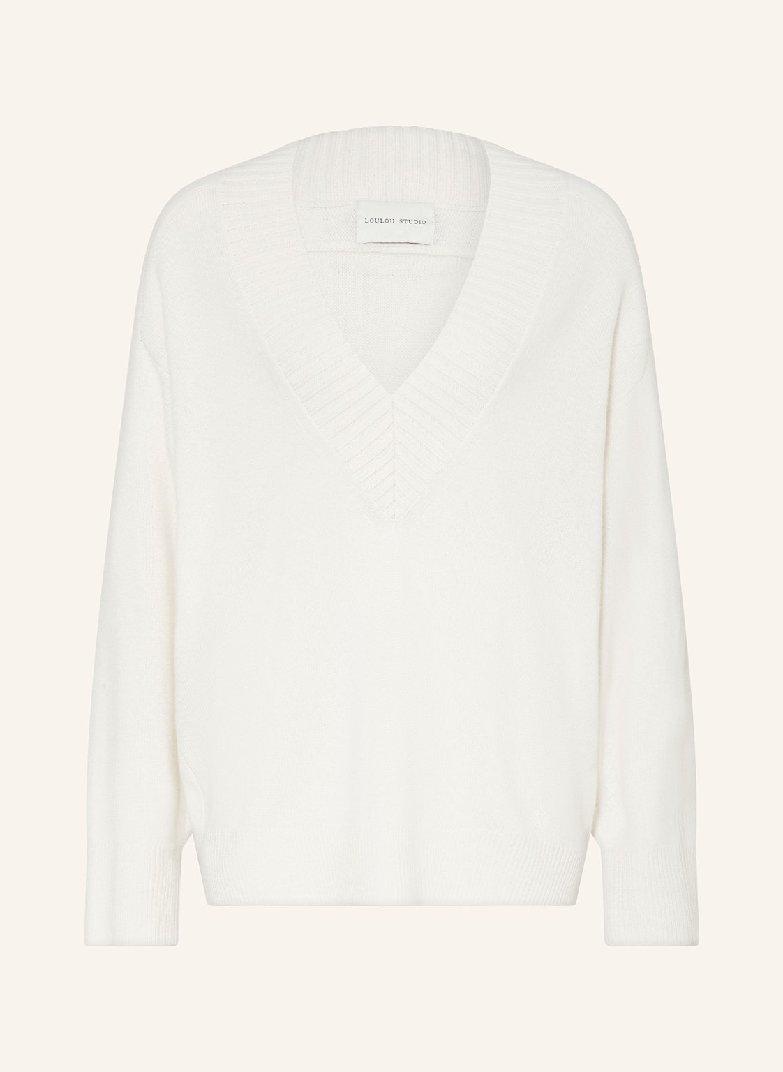 Loulou Studio Cashmere-Pullover weiss von LOULOU STUDIO