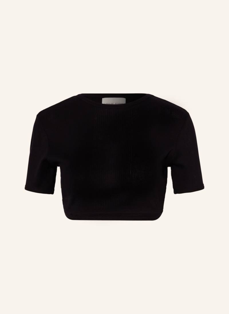 Loulou Studio Cropped-Shirt Adas schwarz von LOULOU STUDIO