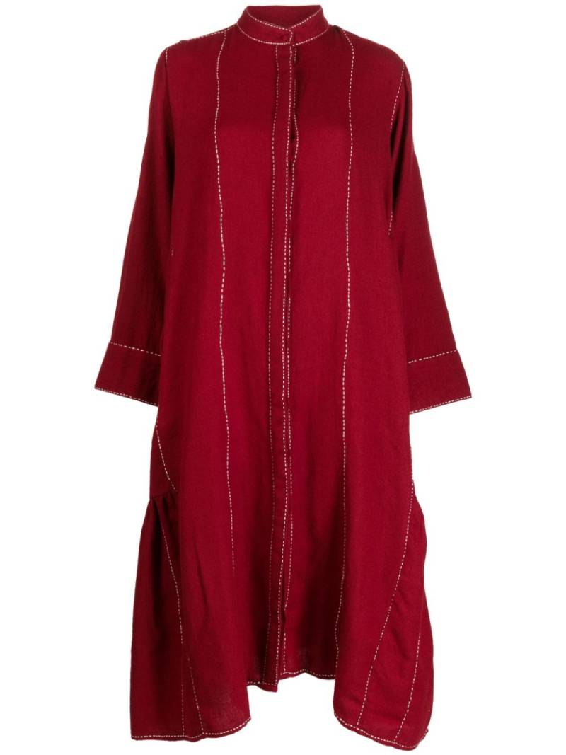 LOVEBIRDS button-up wool midi dress - Red von LOVEBIRDS