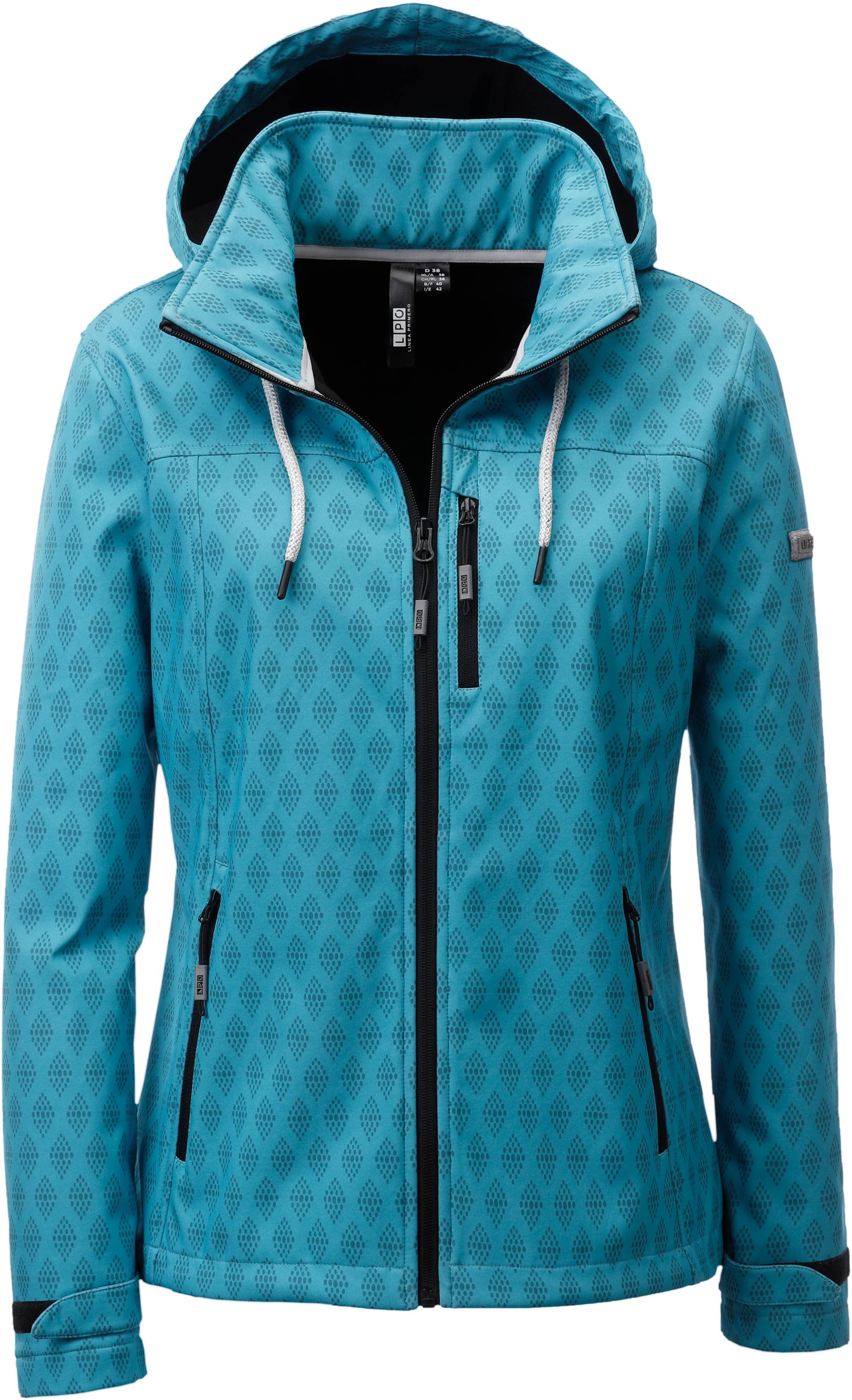 LPO Softshelljacke »SHELBY PEAK III Women«, leichte Softshelljacke mit All-Over-Print und abnehmbarer Kapuze von LPO