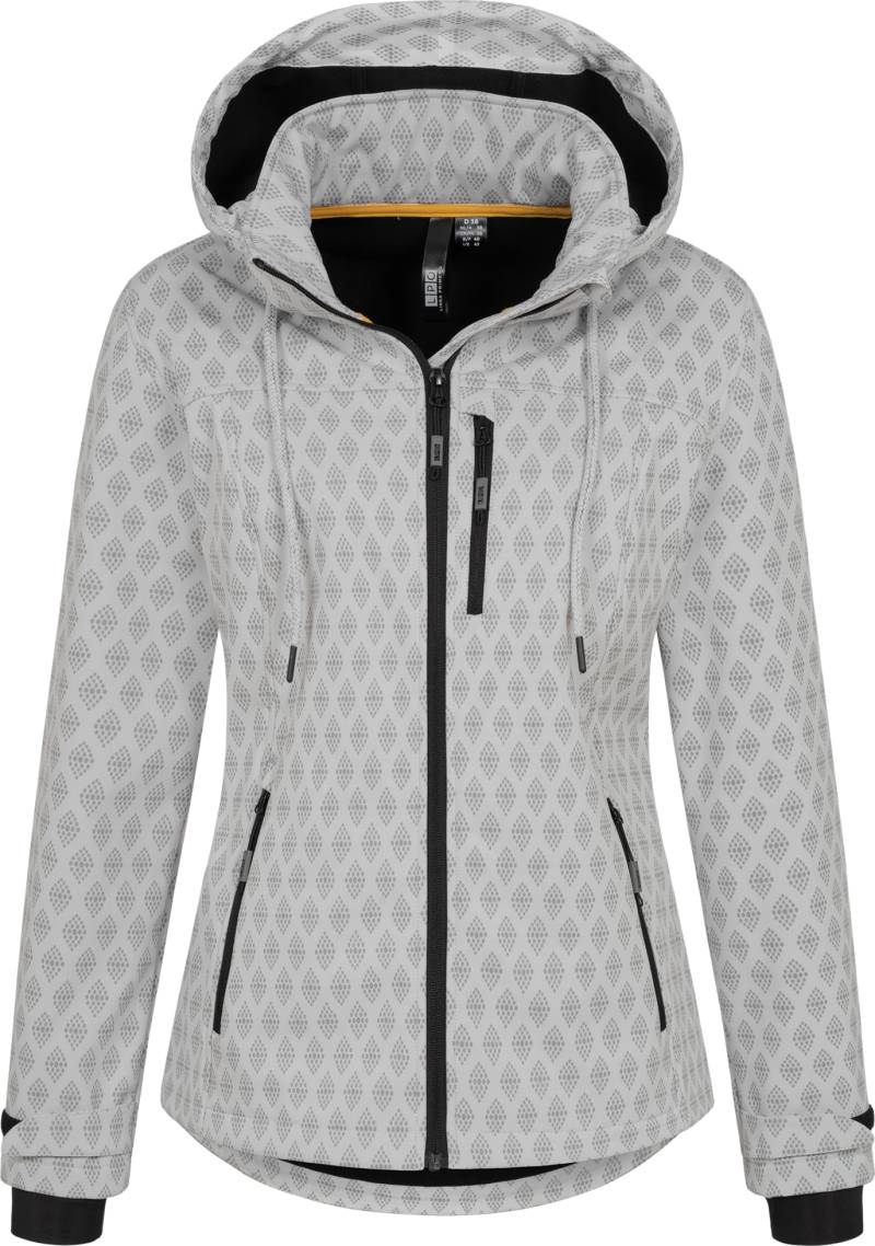 LPO Softshelljacke »SHELBY PEAK III Women«, leichte Softshelljacke mit All-Over-Print und abnehmbarer Kapuze von LPO