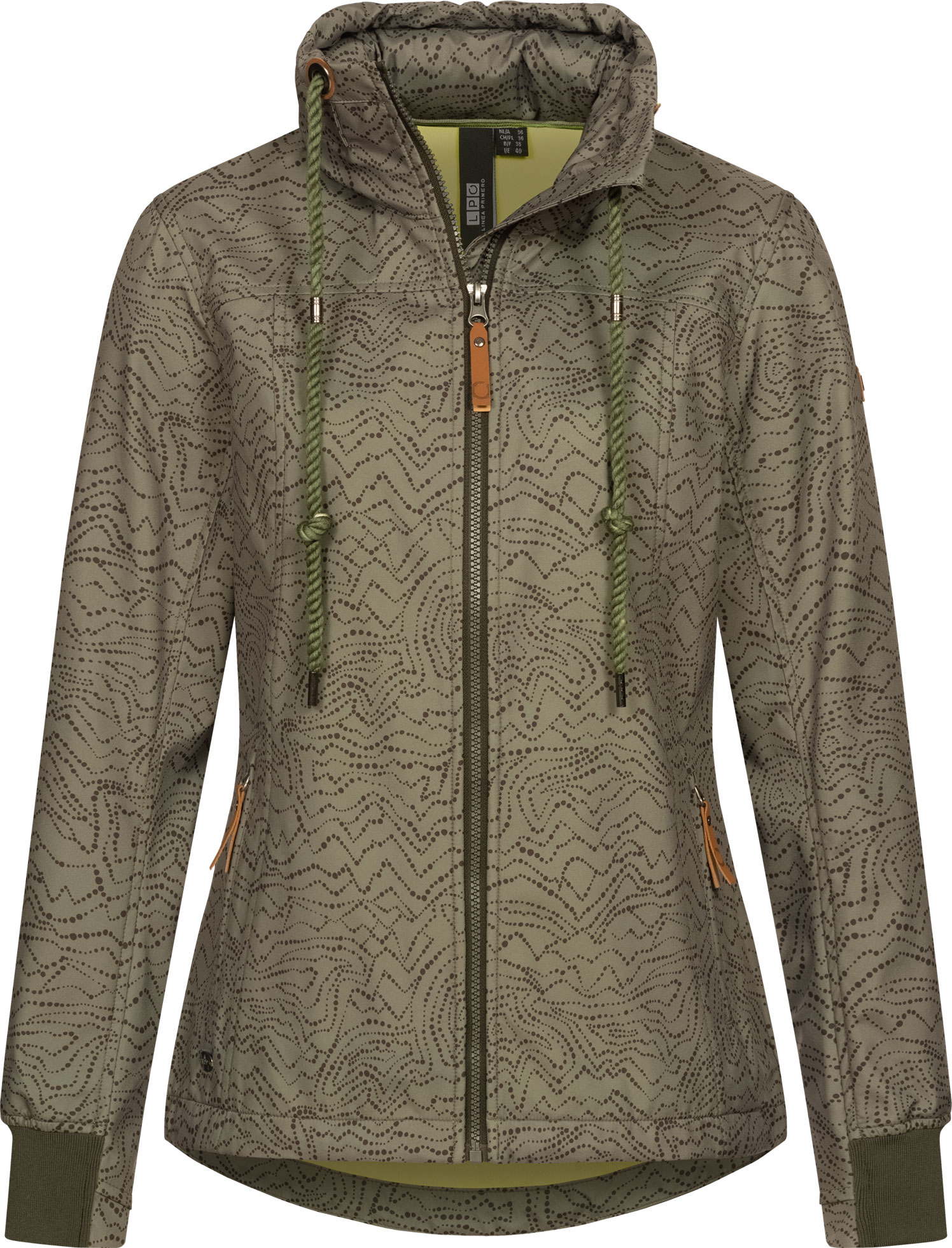 LPO Softshelljacke »SHELBY PEAK IV Women«, leichte Softshelljacke mit All-Over-Print und abnehmbarer Kapuze von LPO