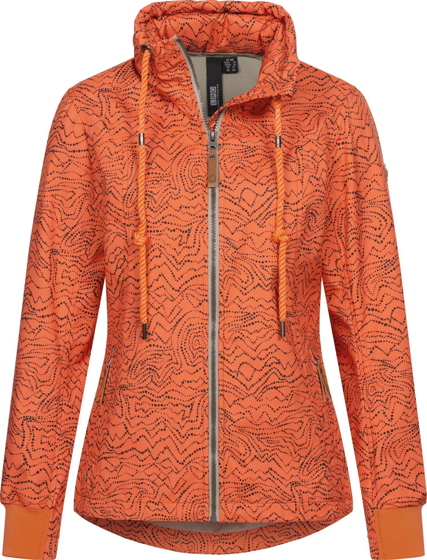 LPO Softshelljacke »SHELBY PEAK IV Women«, leichte Softshelljacke mit All-Over-Print und abnehmbarer Kapuze von LPO