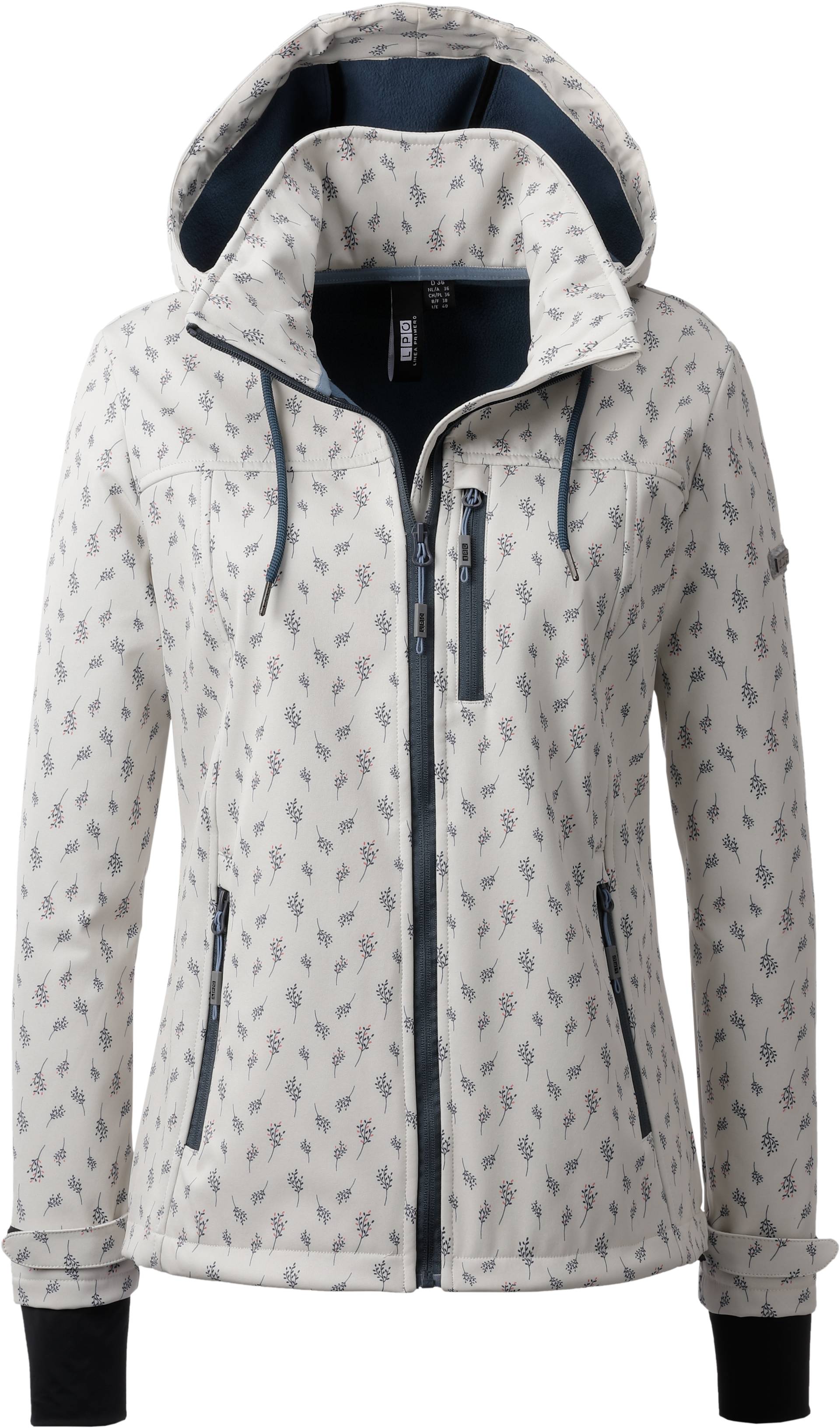 LPO Softshelljacke »SHELBY PEAK VI Women«, leichte Softshelljacke mit All-Over-Print und abnehmbarer Kapuze von LPO