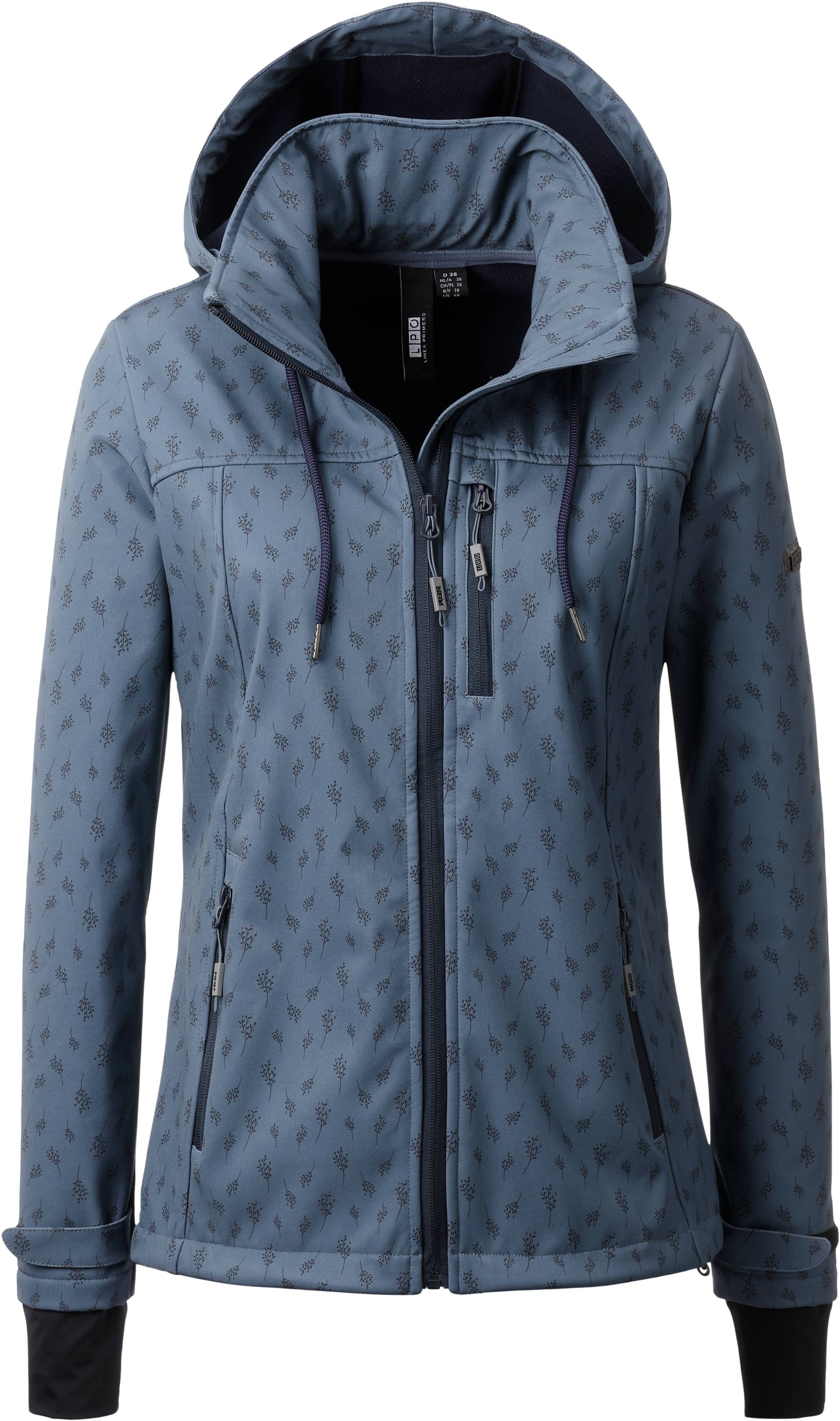 LPO Softshelljacke »SHELBY PEAK VI Women«, leichte Softshelljacke mit All-Over-Print und abnehmbarer Kapuze von LPO