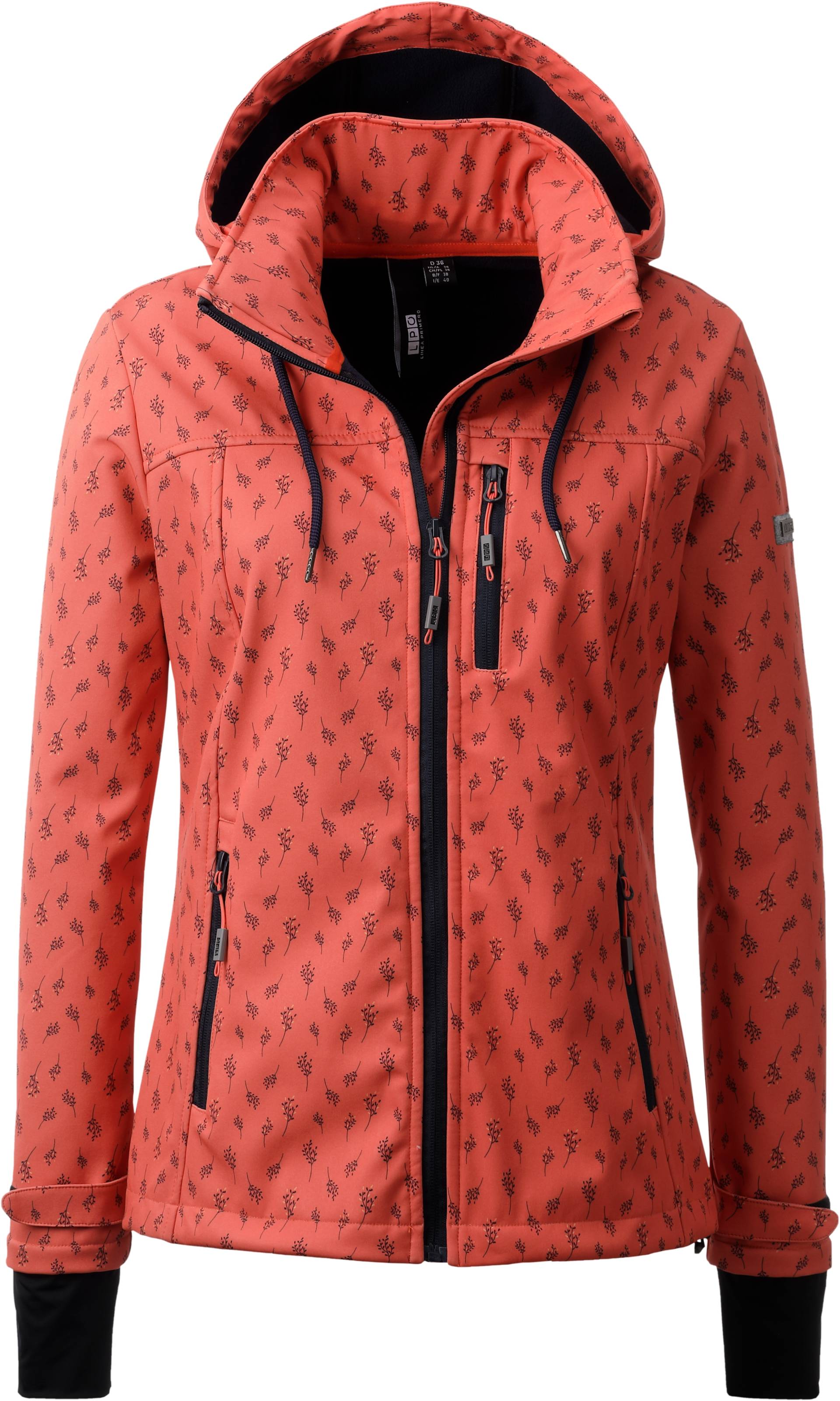 LPO Softshelljacke »SHELBY PEAK VI Women«, leichte Softshelljacke mit All-Over-Print und abnehmbarer Kapuze von LPO