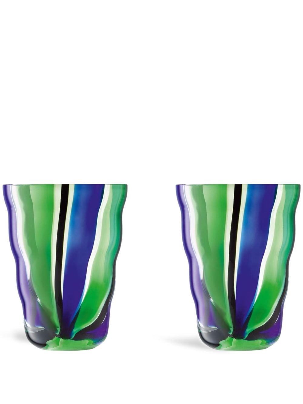 LSA International Folk glass tumblers (set of two) - Green von LSA International