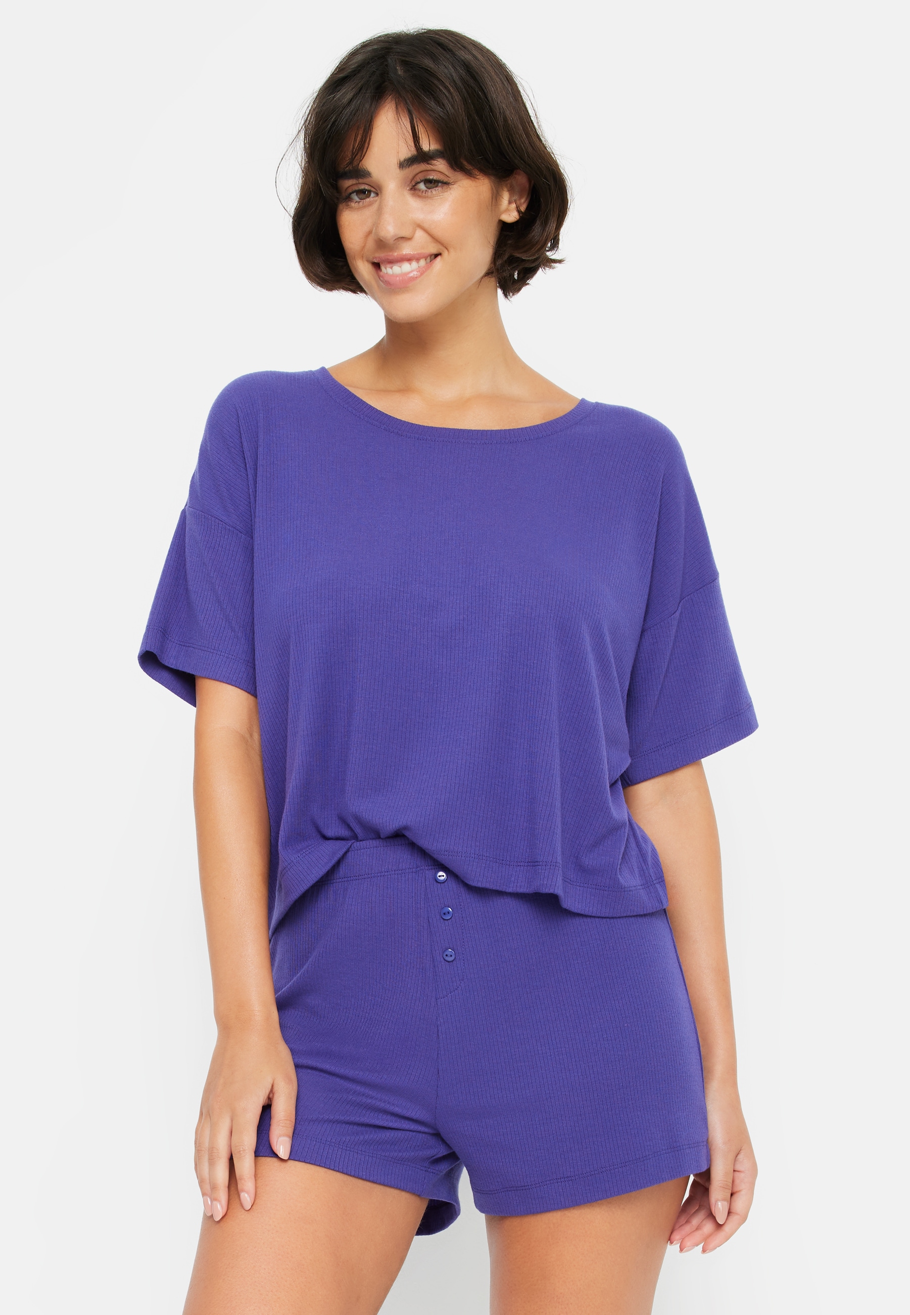 LSCN by LASCANA Shorty, (2 tlg.), mit kleiner Zierknopfleiste von LSCN by LASCANA