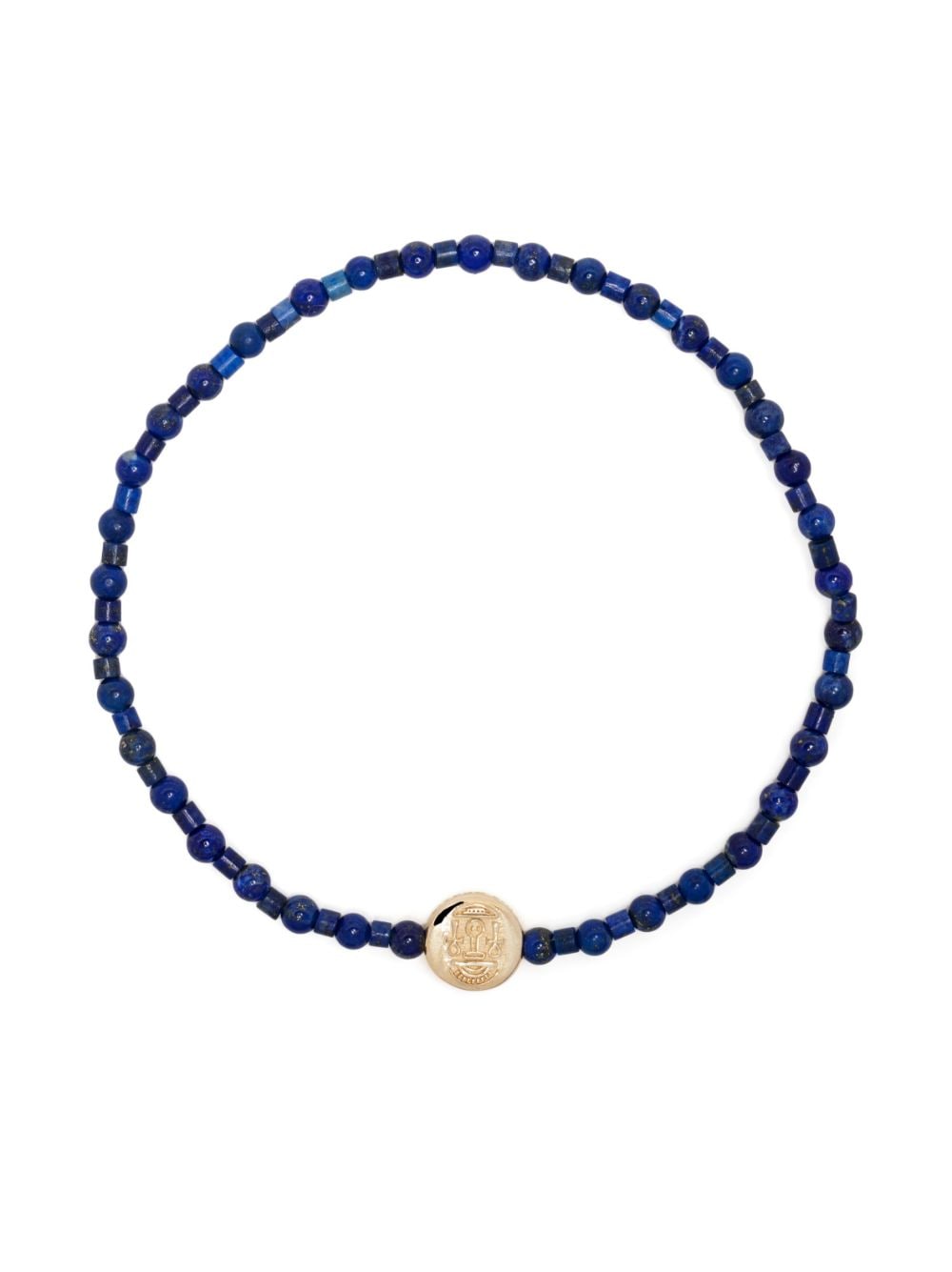 LUIS MORAIS 14kt yellow gold Good Luck beaded bracelet - Blue von LUIS MORAIS